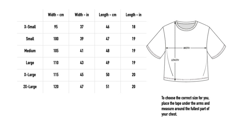 Size chart for life & death etc Crop & Cap Bundle