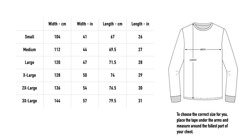 Size chart for Gonna Be Fine Longsleeve - Black